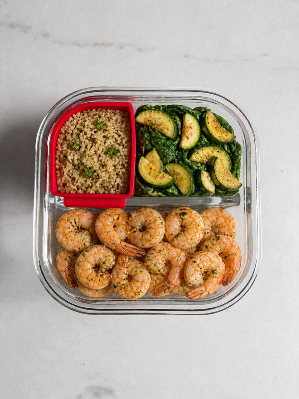 Garlic Shrimp Quinoa BariBowl II - bariatric seafood meal prep