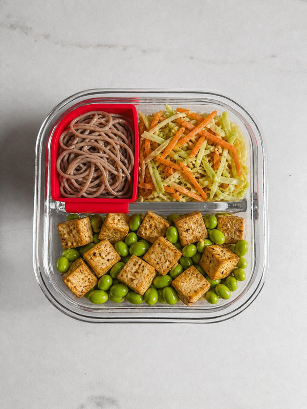 Tofu Edamame Power BariBowl II - plant-based bariatric meal prep