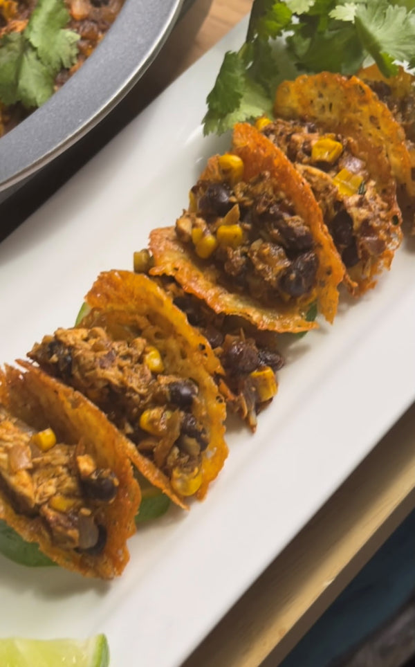 Bariatric Taco Night: Provolone Cheese Mini Chicken Tacos – bariatric-friendly recipe from BariBowl