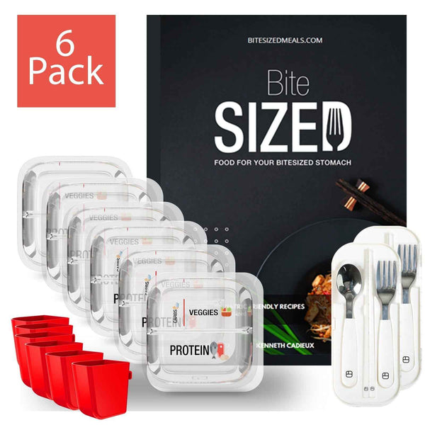 BariBowl Meal Prep Set (6-Pack Starter Kit) + BiteSized Cookbook