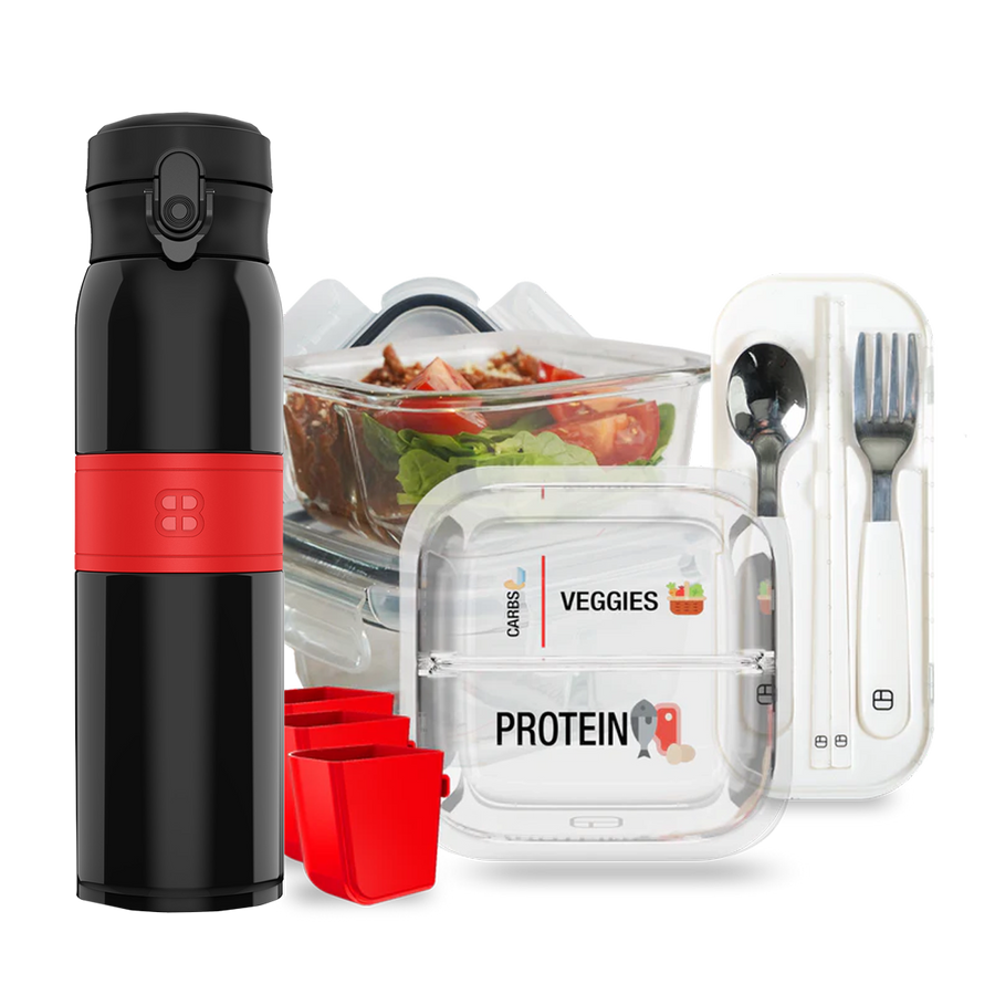 BariBowl + BariBottle Starter Duo – Bariatric Portion-Control Container Set + 20oz Low-Flow Insulated Water Bottle