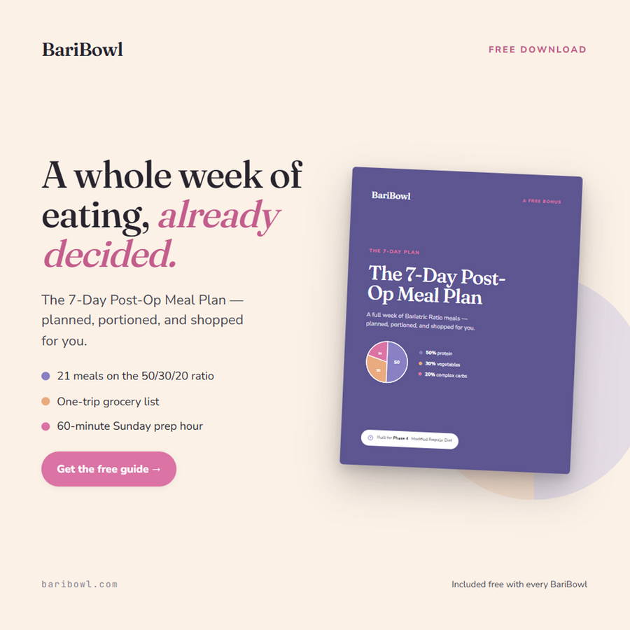 The 7-Day Post-Op Meal Plan + Grocery Lists (Digital Guide)